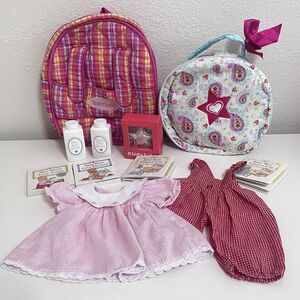 American Girl Bitty Baby Doll Clothing and Accessories Lot Backpack Bag Books